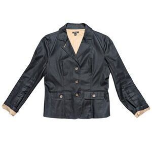 Vintage Jacob Women's 11 / 12 Black Button‎ Up Blazer
